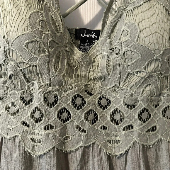 Justify Size Small Mini Dress Cross Cross Back Boho Padded Chest - Picture 3 of 4